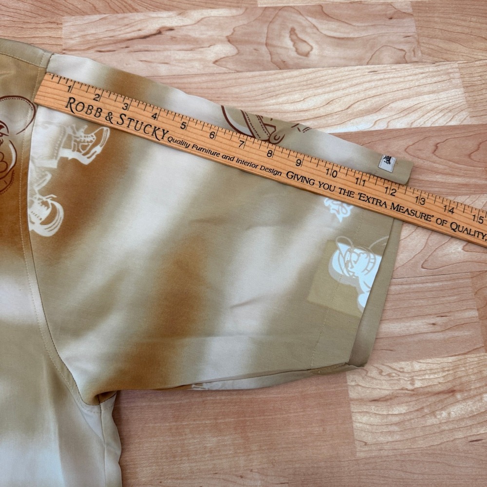 Southpole Mens Vintage Y2K Graffiti Character Ombre Button Down Shirt Brown L - Picture 8 of 8
